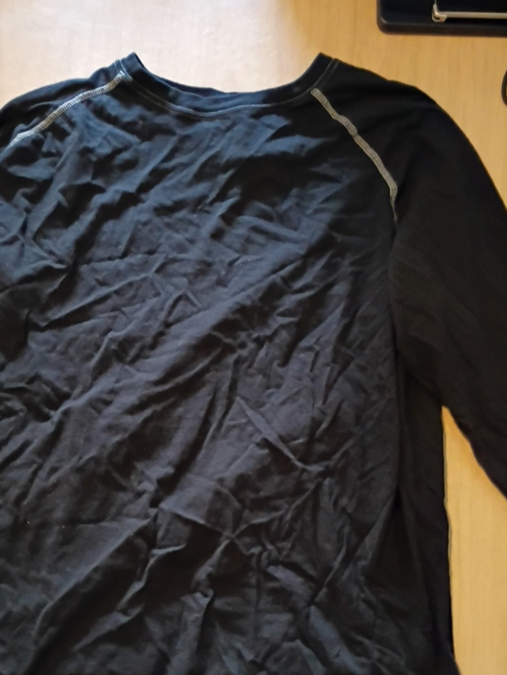 Joe Boxer Black Long-Sleeve Crewneck with Contrast Stitching